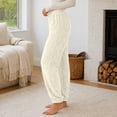 thumbnail image 5 of YABCSAZ Sherpa Pajama Pants for Women Soft Elastic Wasit Fluffy Pj Pants Soft Warm Comfy Winter Indoor Lounge Joggers Fleece Lined Sleepwear Bottoms, 5 of 10