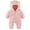 Pink, variant on REDARER Baby Bear Jumpsuit Outfit with Fold Over Mittens Footies Girls Boys Winter Hooded Romper Snowsuit,Kids Clothing,Size:6-9 Months
