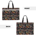 thumbnail image 2 of Cauagu Multicolored Butterflies C Pattern Canvas Tote File Bag, Zipper Tote Bag Business Briefcase Document Bag with Handle A4 File Organizer Laptop Bag for Travel and Work, 2 of 8