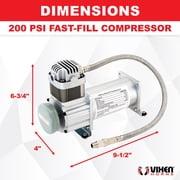Vixen Horns Heavy Duty Onboard Air Compressor 150 PSI. Universal Replacement for Truck/Car Train Horn/Suspension/Ride/Bag kit/System. Fits All 12v Vehicles like Semi/Pickup Trucks VXC8101