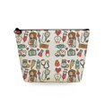 thumbnail image 1 of Bolso de mano con transferencia de calor para mujer, bolsa de maquillaje, estuche de cosméticos, neceser de viaje portátil con estampado de enfermera y Doctor de dibujos animados Fivean unisex, 1 of 2