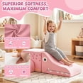 thumbnail image 4 of Costway 3 PCS Soft Velvet Toddler Climbing Toys Crocodile-Themed Foam Climbing Blocks Pink, 4 of 10