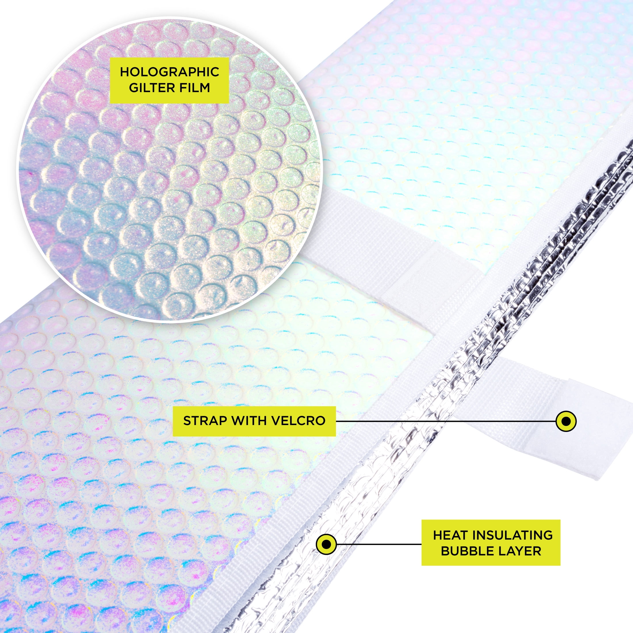 Auto Drive Universal Holographic Glitter Accordion Sunshade  1pack 63X28.5"