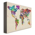 thumbnail image 3 of Trademark Fine Art Michael Tompsett Typography World Map II Canvas Wall Art - 30x47, 3 of 3