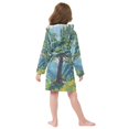 thumbnail image 7 of FORMRS Niños Bathrobe Unisex Hooded Robe Soft Plush Pajamas Sleepwear, Size 7-9T, Blue Mountain, 7 of 7