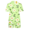thumbnail image 4 of SwiftWear Womens Button Down Pajama Sets Turndown Collar Short Sleeve Blouse Short Pants Trendy Daisy Pajamas Lounge Set, Green XXL, 4 of 4