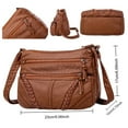 thumbnail image 2 of Vintage Leather Crossbody Bag for Women, Large Capacity, Multi-Pocket Shoulder Purse, Adjustable Strap, Everyday Stylish Handbag(Brown), 2 of 5