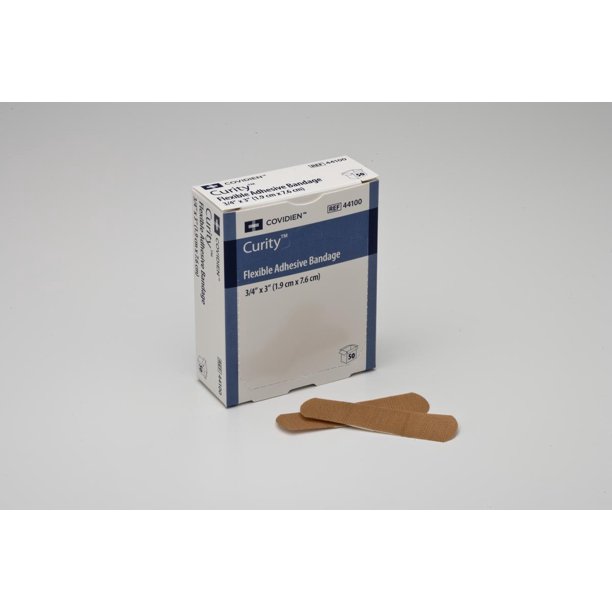Kendall CURITY Flexible Adhesive Bandage 1 1/4" X 1" Oval, Box of