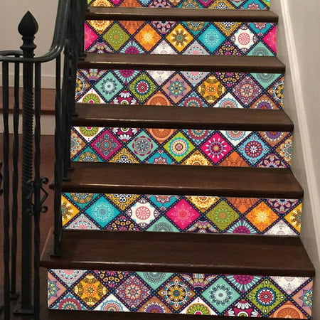 Muxika 6Pcs Staircase Stair Riser Floor Sticker DIY Wall Decal Fashion Stairs