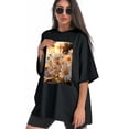 thumbnail image 3 of Plus Size Shirt for Women Black Tops for Women Oversized Short Sleeves Shirt for Women Daisies2 T Shirt Crewneck Shirt for Women 3XL, 3 of 5