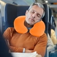 thumbnail image 2 of Inflatable Travel Neck Pillow, Pvc Inflatable Pillow, Ergonomic C Shaped Surround Support Neck Rest, Portable Lightweight Orange Travel Accessory, 2 of 7