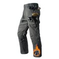 thumbnail image 2 of Moxiu Men's Tactical Military Cargo Pants Winter Waterproof Fleece Cotton Rip-Stop Multi Pockets Outdoor Hiking Work Pants Gray,L, 2 of 9
