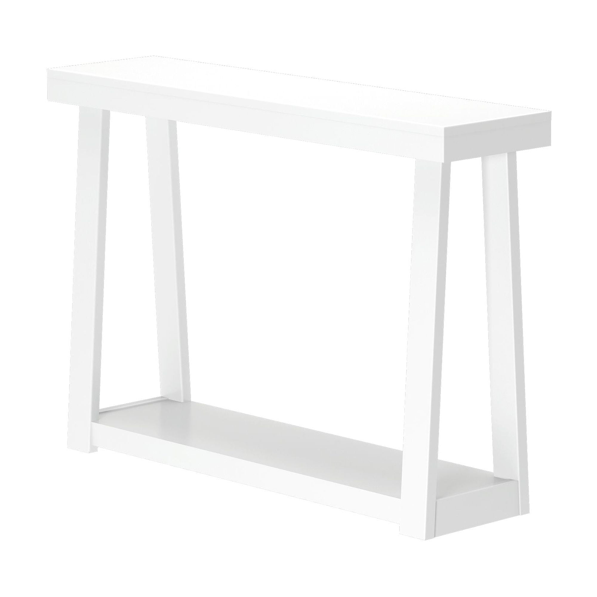 Plank+Beam 46" Solid Wood Console Table with Storage, Sofa Table with Shelf, Narrow Entryway Table for Hallway, White