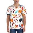 thumbnail image 4 of Haiem Hip Hop Hipster Baseball Jersey Button Down Shirts Sports Uniforms Men Women Jersey(Autumn Pumpkins Fall Leaves,Large), 4 of 9