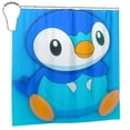 thumbnail image 2 of Piplup Shower Curtain Cartoon Art Bath Shower Curtains with 12 Hooks, Waterproof Washable Polyester Bathroom Home Decor Set 72x72 Inch, Iron, 2 of 8