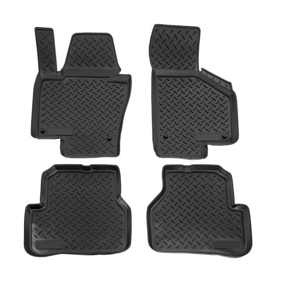Custom Fit 3D Floor Mats for 2009-2017 Volkswagen CC Heavy Duty, All Weather Floor Liner Front & 2nd Row Full Set Rubber, Black