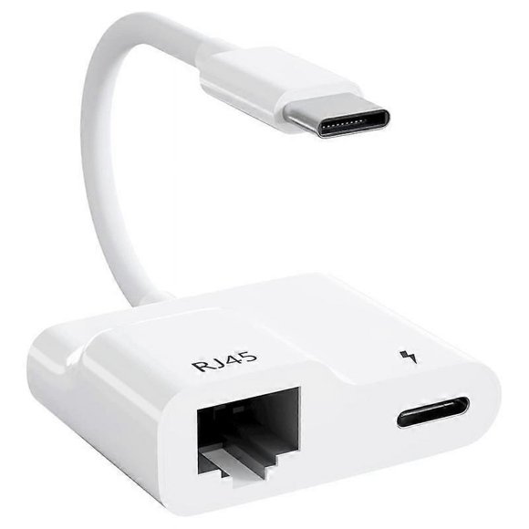 USB C To Ethernet Adapter, USB Type C To RJ45 Gigabit Ethernet LAN Adapter with PD 60W Charger, for