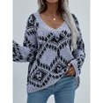 thumbnail image 4 of Women Fleece Sweater, V Neck Baggy Acrylic Polyester Fleece Pullover Soft For Fall Winter Spring ANGGREK Otros, 4 of 6