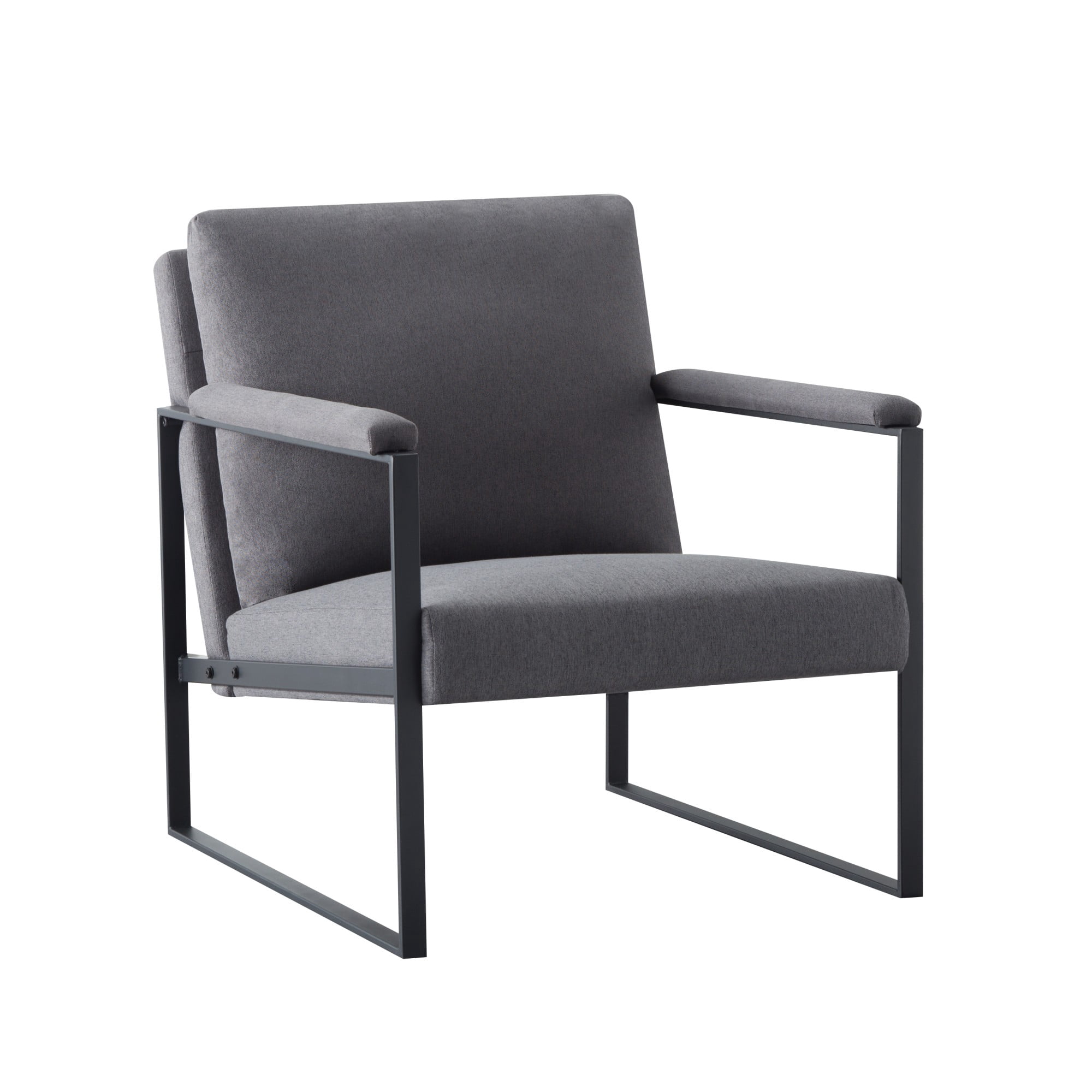 Gewnee 26.8”Metal Frame Accent Armchair,Single Sofa Chair with Scratch-Resistant Foot Pads & Detachable Washable Backrest,Suitable for Study Rooms and Bedrooms.(Dark Grey)