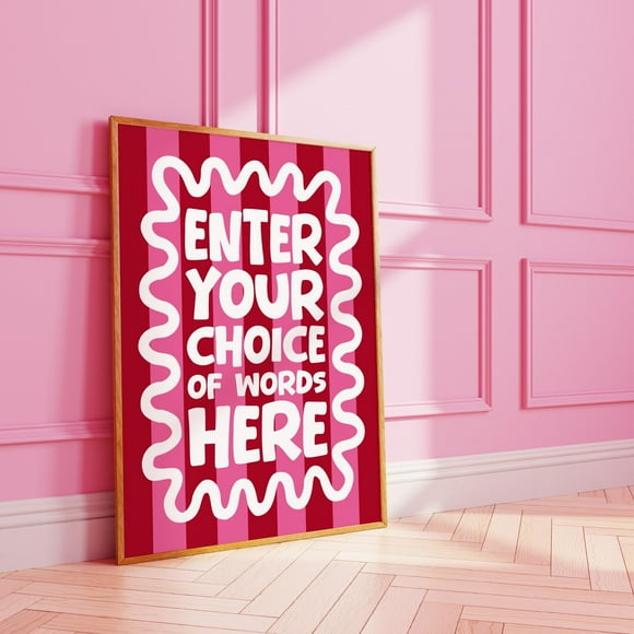 BAYCREWS Custom Word Print : Striped Wavy Bold Dopamine Decor Personalised Poster
