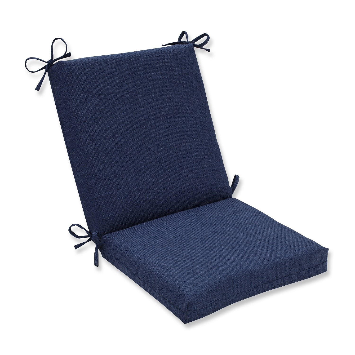 36.5" Summer Storm Indigo Blue Outdoor Patio Chair Cushion with Ties