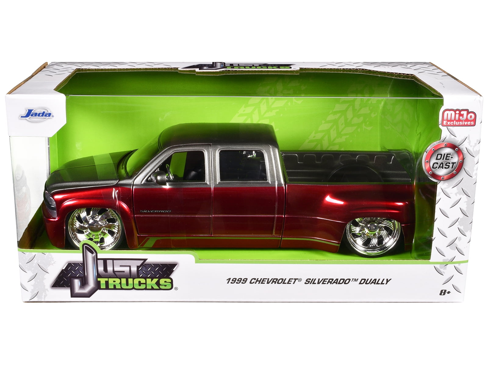 Diecast 1999 Chevrolet Silverado Dually Pickup Truck Red Metallic