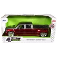 thumbnail image 2 of Diecast 1999 Chevrolet Silverado Dually Pickup Truck Red Metallic and Gray with Custom KMC Wheels "Just Trucks" Series 1/24 Diecast Model Car by Jada, 2 of 3