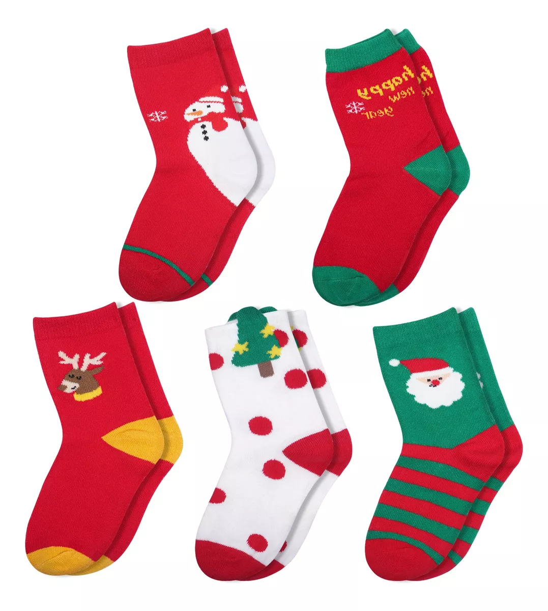 Calcetas Navideñas 100% Algodón Para Ninos Mayoreo 5 Pares | Walmart en ...