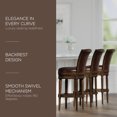 thumbnail image 2 of Maven Lane Pullman Bar Stool, Dark Walnut Finish w/ Vintage Brown Vegan Leather, 2 of 6