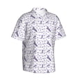 thumbnail image 3 of Xecao Lavender Flowers print Hawaiian shirt - a stylish short-sleeve button-down for men, perfect for casual beach and tropical outings., 3 of 9