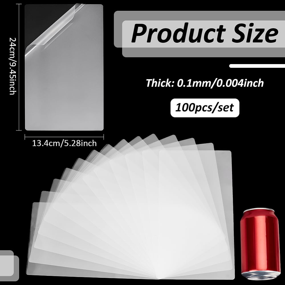 100Pcs Plastic Laminating Pouches Thermal Laminating Sheets Photo Protecting Sheets for Photos and Notes 9.45x5.28x0.004 inch for making