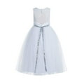 thumbnail image 2 of Ekidsbridal White Floral Lace Scoop Neck A-Line Flower Girl Dresses Keyhole Back Pretty Princess Father Daughter Dance 178 4, 2 of 3