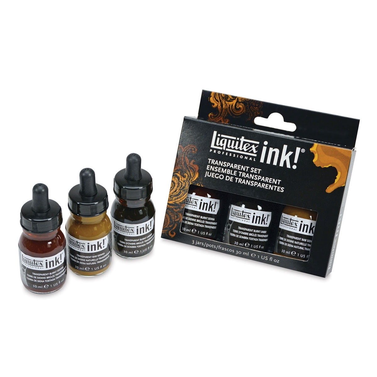 Liquitex Professional Acrylic Ink! Set, 3-Colors, Transparent