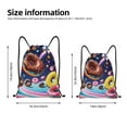 thumbnail image 2 of Wukai Space Colorful Donut Drawstring Backpack Bag Sport Gym Sackpack Large Size String Backpack Cinch for Women Men-Medium, 2 of 6