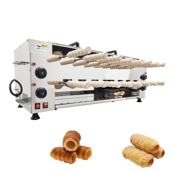 Commercial Electric Double-Layer Chimney Cake Baking Machine 16 Pcs Chimney Cake Roll Oven Maker 220V