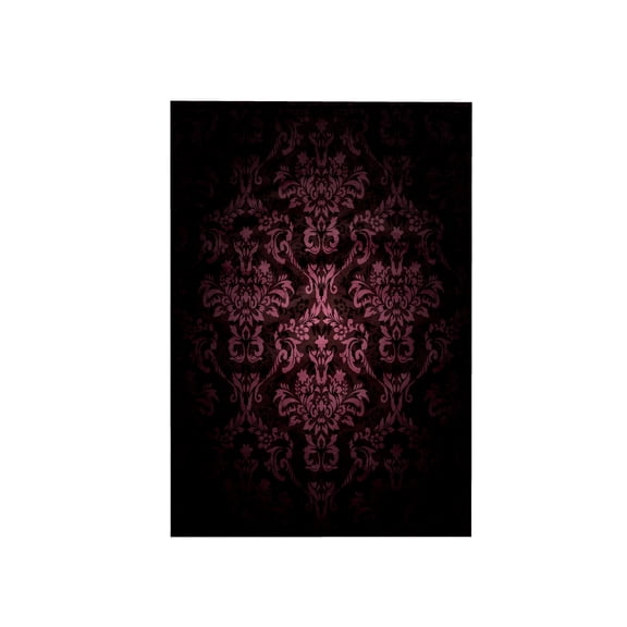 3dRose, Deep Eggplant Purple Glowing Damask Pattern, 15x22 Hand Towel