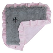 Angle View: Bessie and Barnie Pink Lotus / Siberian Grey Luxury Shag Ultra Plush Faux Fur Pet/ Dog Reversible Blanket (Multiple Sizes)