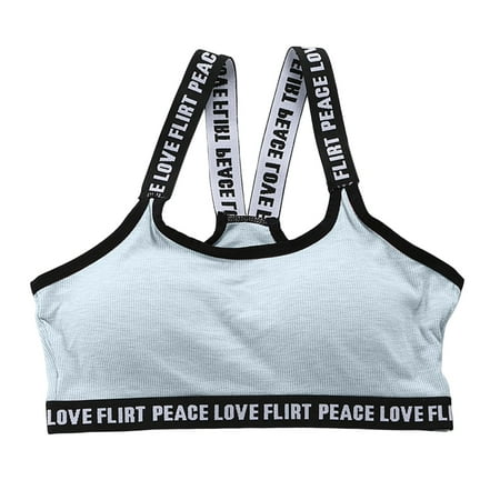 

ZMHEGW Bras for Women Full Coverage Push-Up Seamless Bra Solid Print Light Blue One Size