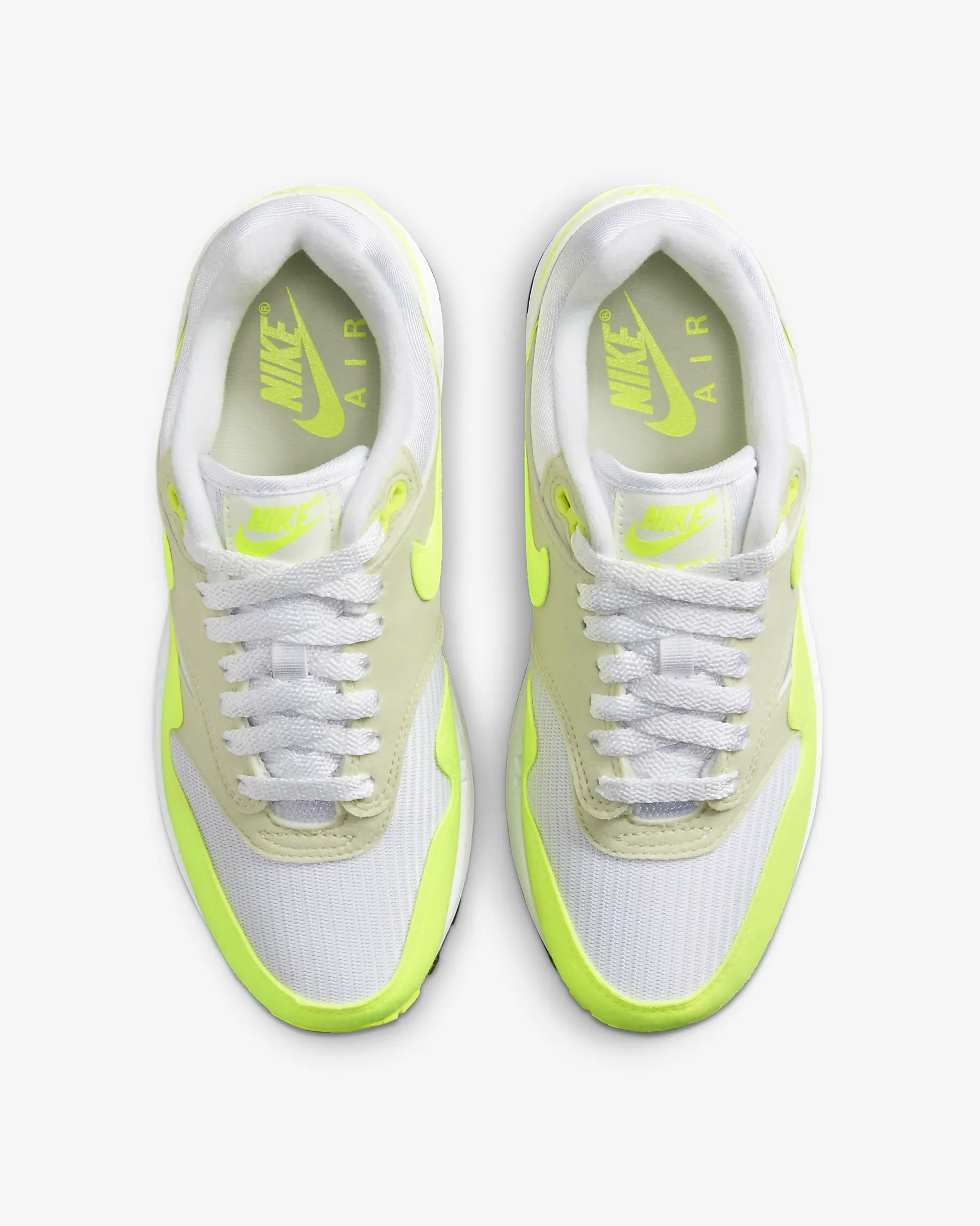 Nike Air Max 1 Women's White/Sea Glass/Black/Volt DZ2628 100 Sneakers 9M