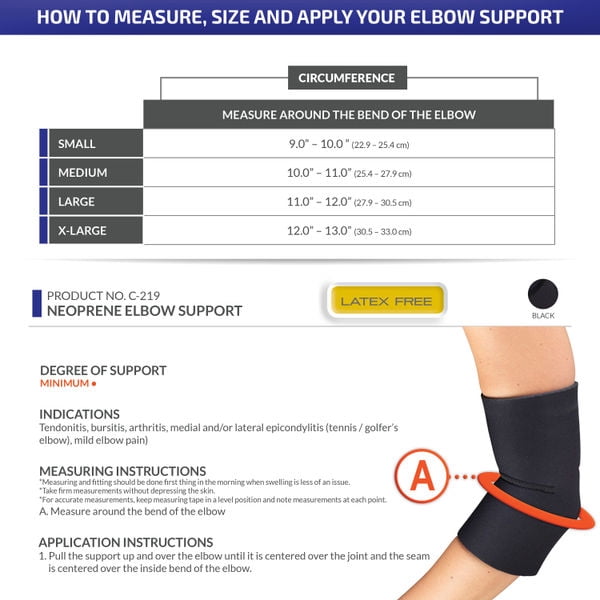 Champion Neoprene Elbow Support, Black, Small