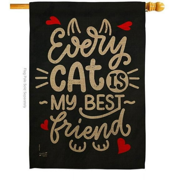 Angeleno Heritage H137221-BO Every Cat Animals 28 x 40 in. Double-Sided Decorative Vertical House Flags for Decoration Banner Garden Yard Gift