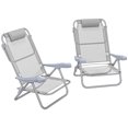 thumbnail image 1 of Outsunn Ensemble de 2 Chaises de Pêche, Chaises de Camping pour l'Extérieur, Gris Pâle, 1 of 10