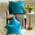 thumbnail image 5 of Turquoise Blue Luxury Throw Pillow Covers 12"x12" | Pack of 2 Modern Plain Velvet Cushion Cover | Solid Color Pillowcases for Couch, Sofa Bedroom & Living Room, Modern Home Décor - Turquoise Velvet, 5 of 9