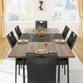 thumbnail image 2 of ChVans 7 Pcs Dining Table Set for 4-6 People with Chairs,70" Kitchen Dinner Table W/Waterpoof Wooden Tabletop,6 PCS Upholstered PU Chairs,Rectangular Wood Tables W/Adjustable Leg for Home Dining Room, 2 of 10
