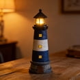thumbnail image 6 of Solar Powered Resin Lighthouse Tower Ornament,Outdoor Garden Terrace Handcrafted Solar Lamp, Weatherproof Pvc Landscape Light for Patios Lawns Balconies, 6 of 7