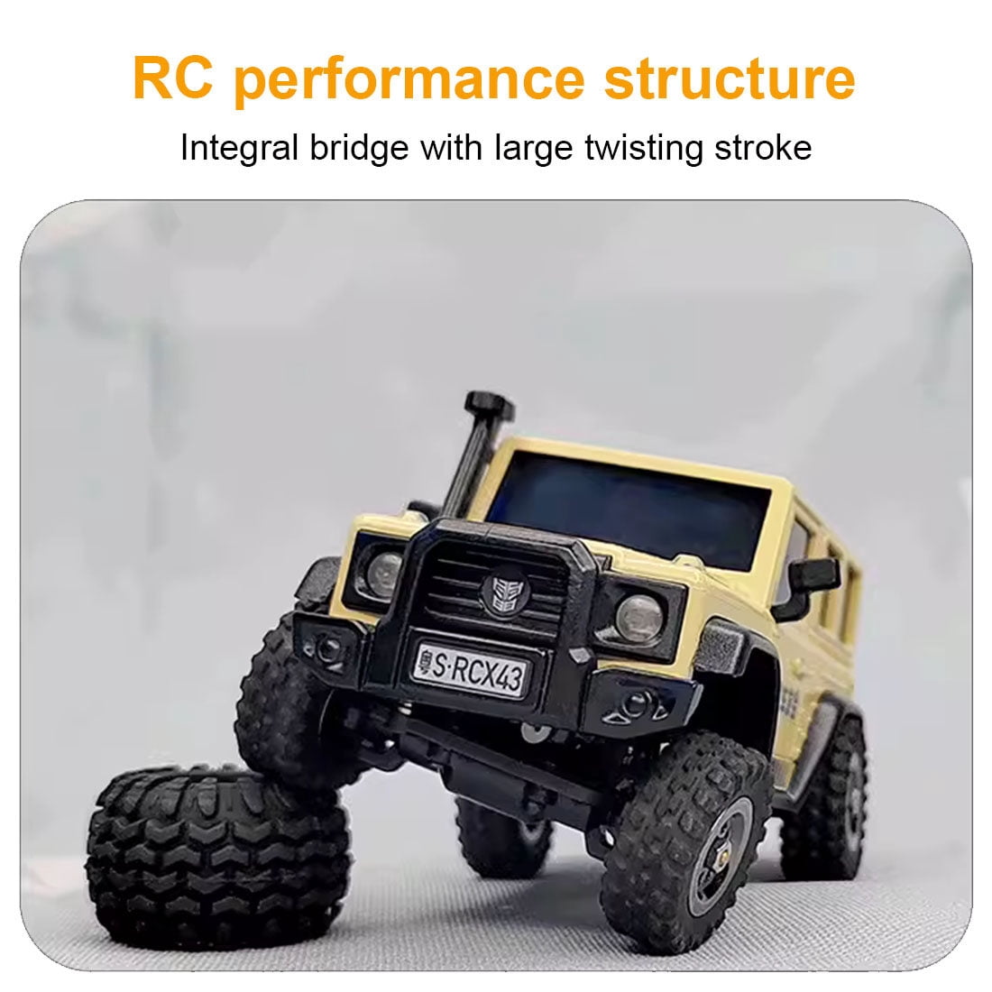 LDARC X43 RC Rock Crawler, 2.4GHz Full Proportional Remote Control Climbing Car with Lights & Suspension, 1:43 Scale Mini Off-Road Model Vehicle for Gifts & Enthusiasts (RTR Version)