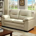 thumbnail image 2 of Furniture of America Pallan Contemporary Faux Leather Tufted Loveseat in Ivory, 2 of 7