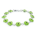 thumbnail image 2 of Bling Jewelry Womens Protection Good Luck Amulet Strand Bracelet Light Green Evil Eye Beads 7 Inch, 2 of 5