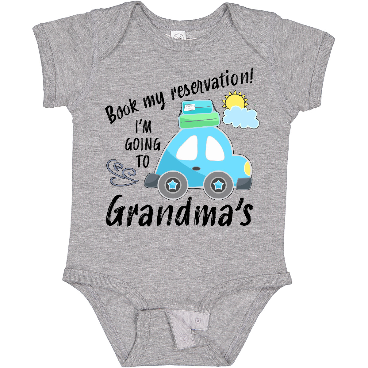 Inktastic Book My Reservation I'm Going to Grandma's Boys or Girls Baby Bodysuit
