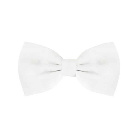 INSPIRE CHIC Men's Cotton Bowties Solid Color Textured Pre-tied Bow Ties for Family Party Medium White